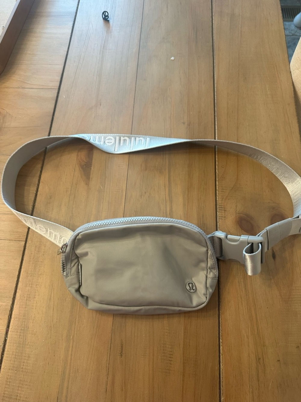 lululemon athletica Light Gray Belt Bag with Branded Strap